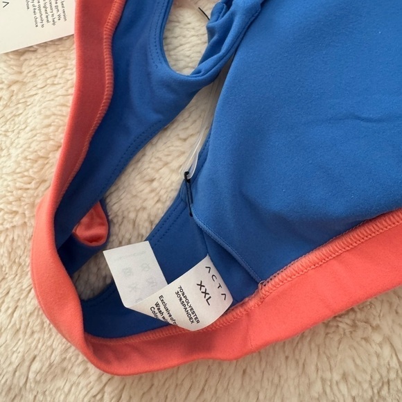 ACTA peach pop and cobalt two strap bra - Picture 4 of 5